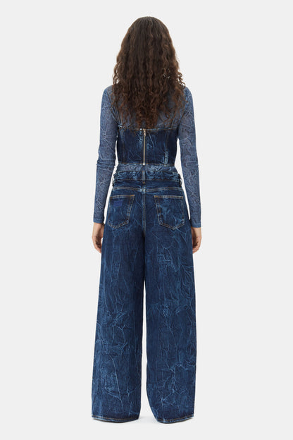 CRINKLED FUTURE DENIM MARRI MID BLUE STONE