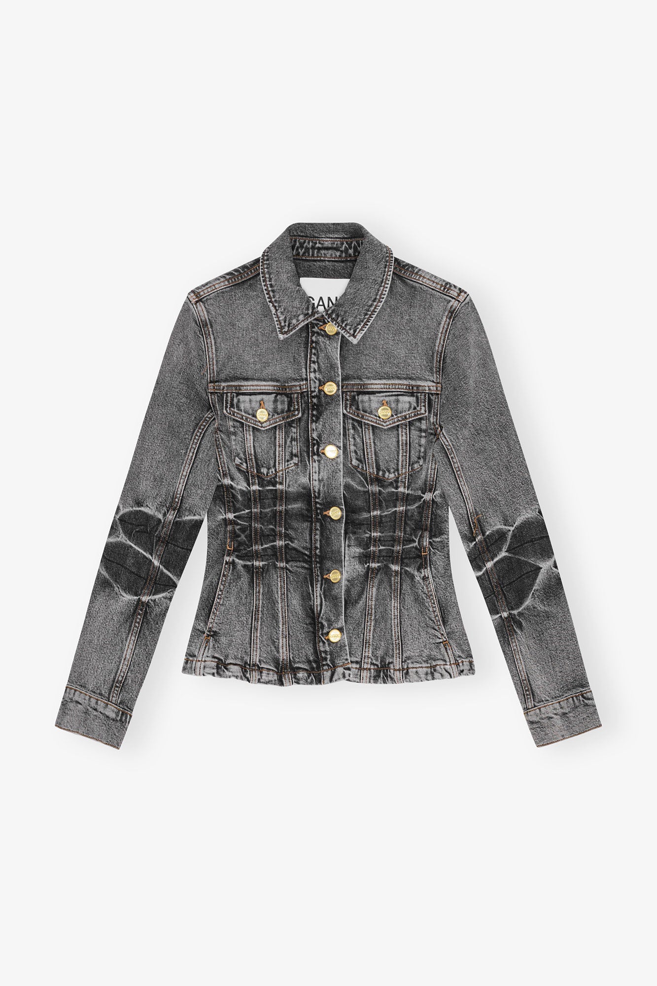 STRETCH FUTURE DENIM FITTED BLAZER BLACK WASHED
