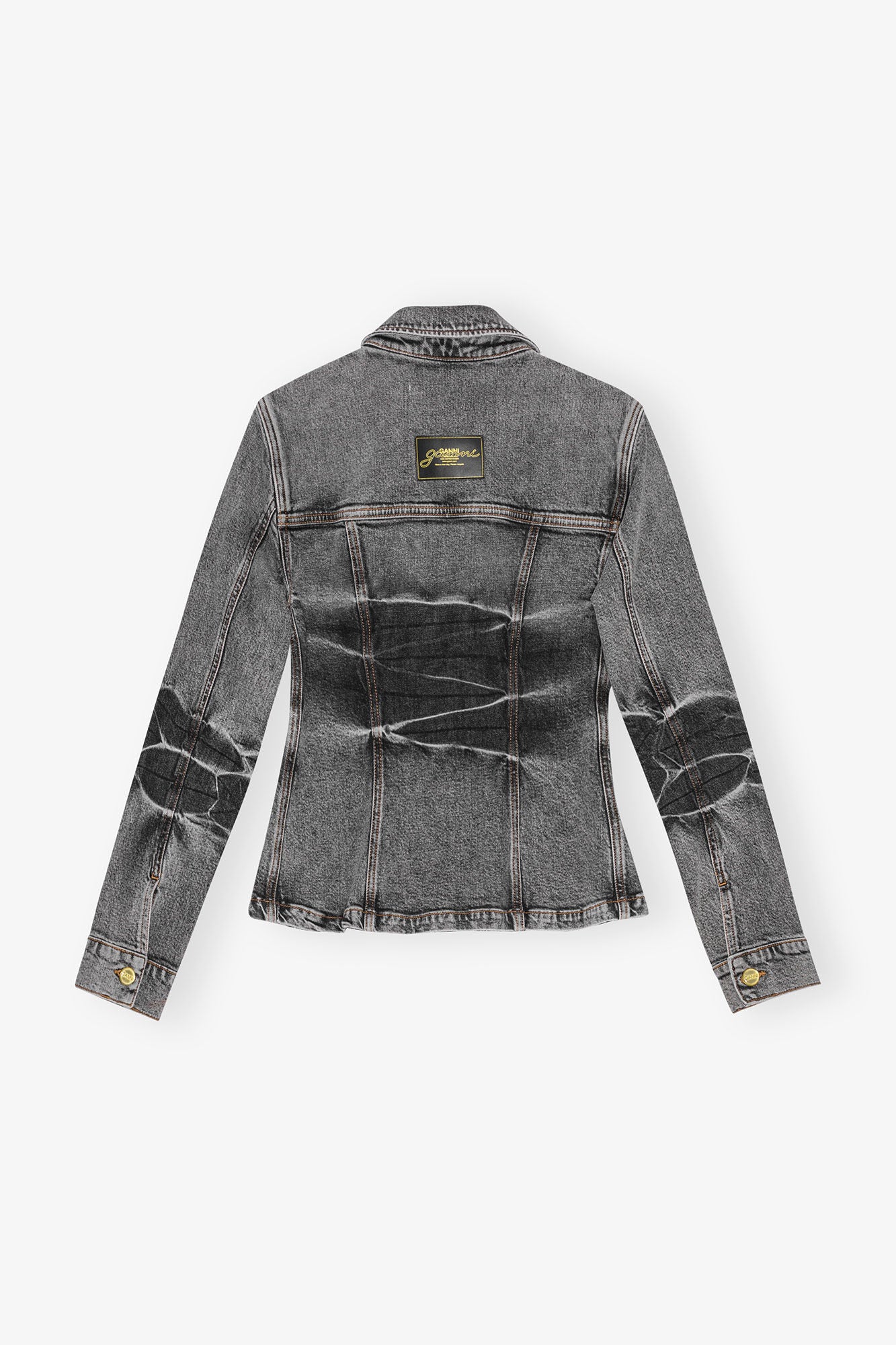 STRETCH FUTURE DENIM FITTED BLAZER BLACK WASHED