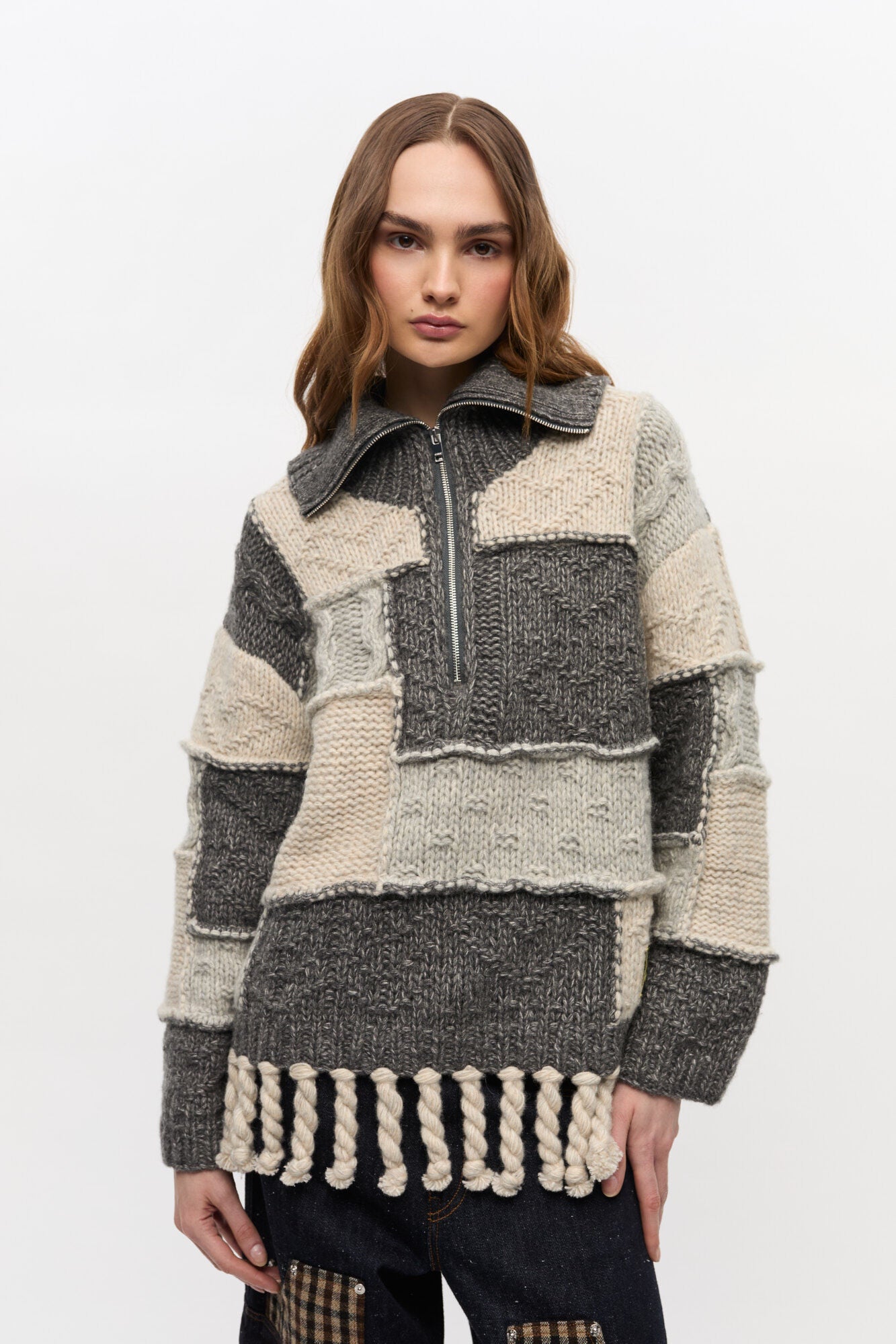 WOOL COTTON BUBBLE SWEATER MULTICOLOUR