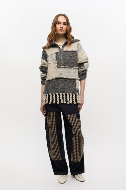WOOL COTTON BUBBLE SWEATER MULTICOLOUR