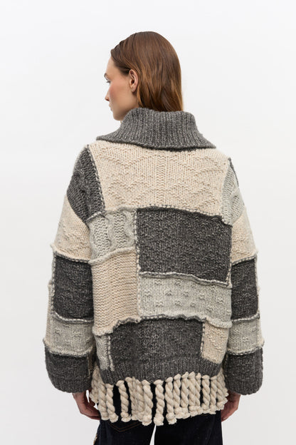 WOOL COTTON BUBBLE SWEATER MULTICOLOUR