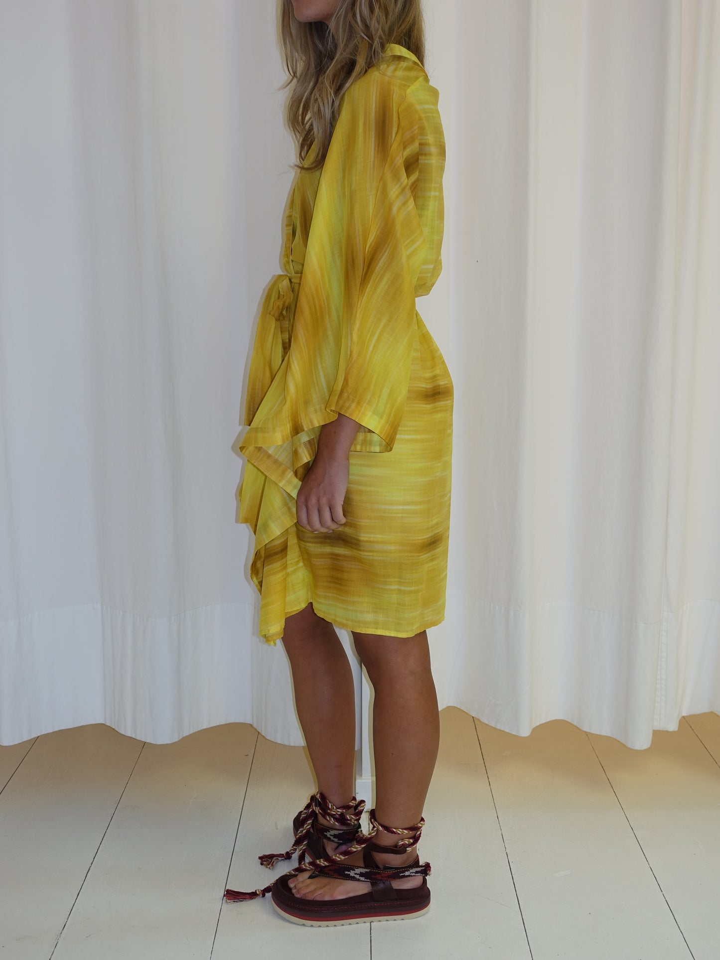 SHORT KIM KIMONO YELLOW AQUARELLE