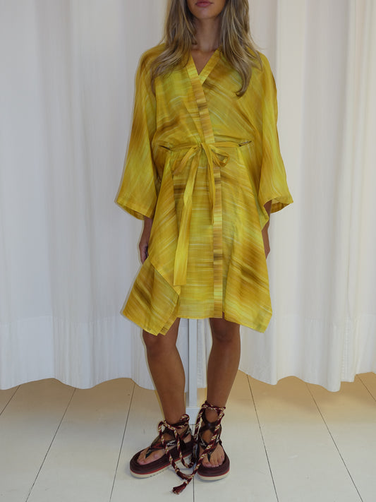 SHORT KIM KIMONO YELLOW AQUARELLE