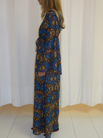 MILA KAFTAN PURPLE BLUE YELLOW
