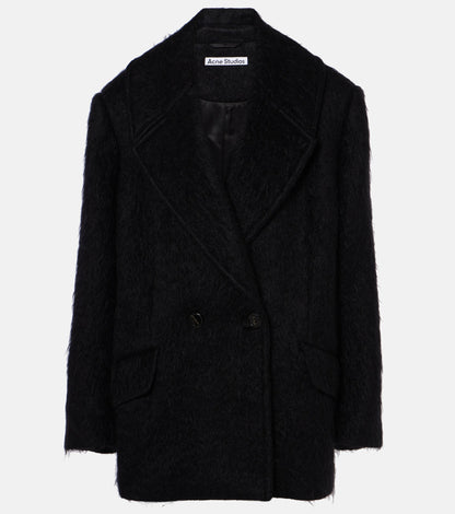 JACKET HAIRY WOOL BLACK
