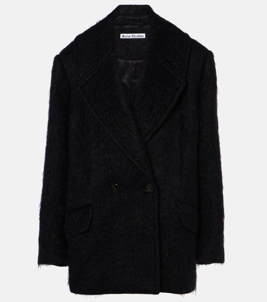 JACKET HAIRY WOOL BLACK