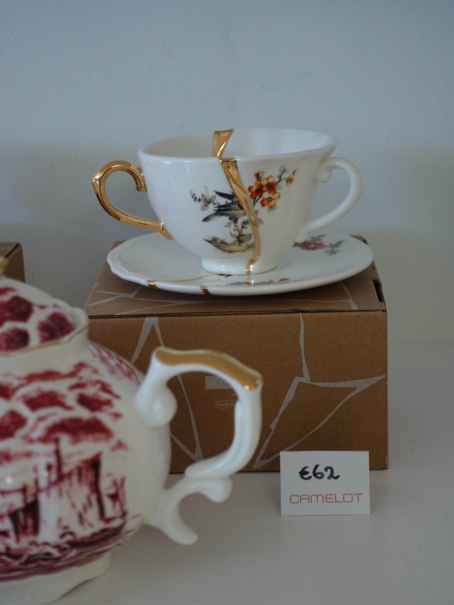 Porcelain Tea Cup with Saucer – Gold Detail