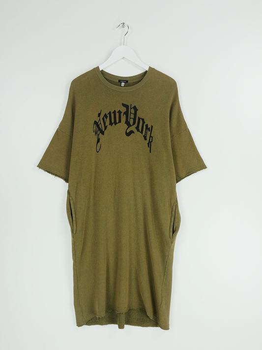 ELONGATED TSHIRT DRESS LT OLIVE