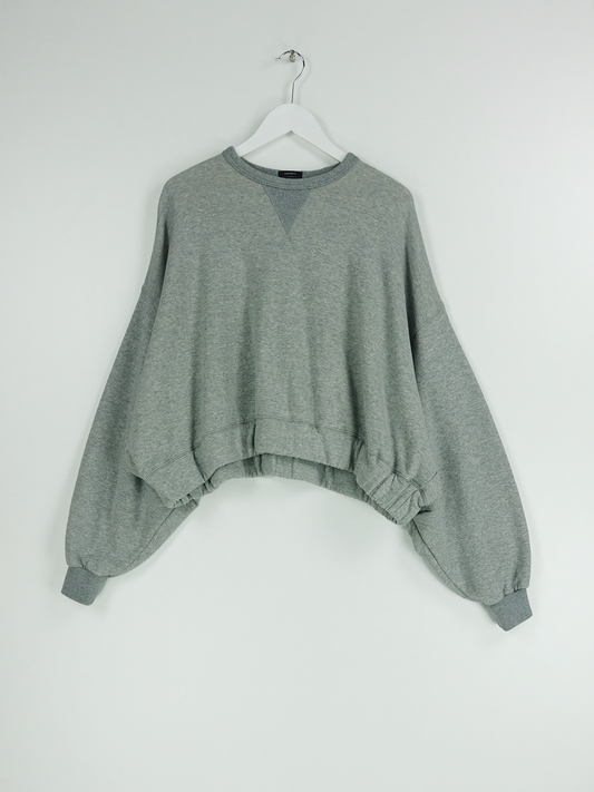 JUMBO CROPPED CREWNECK HEATHER GREY