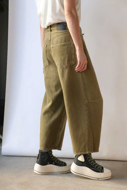 CROP WIDELEG JEAN KOZE OLIVE