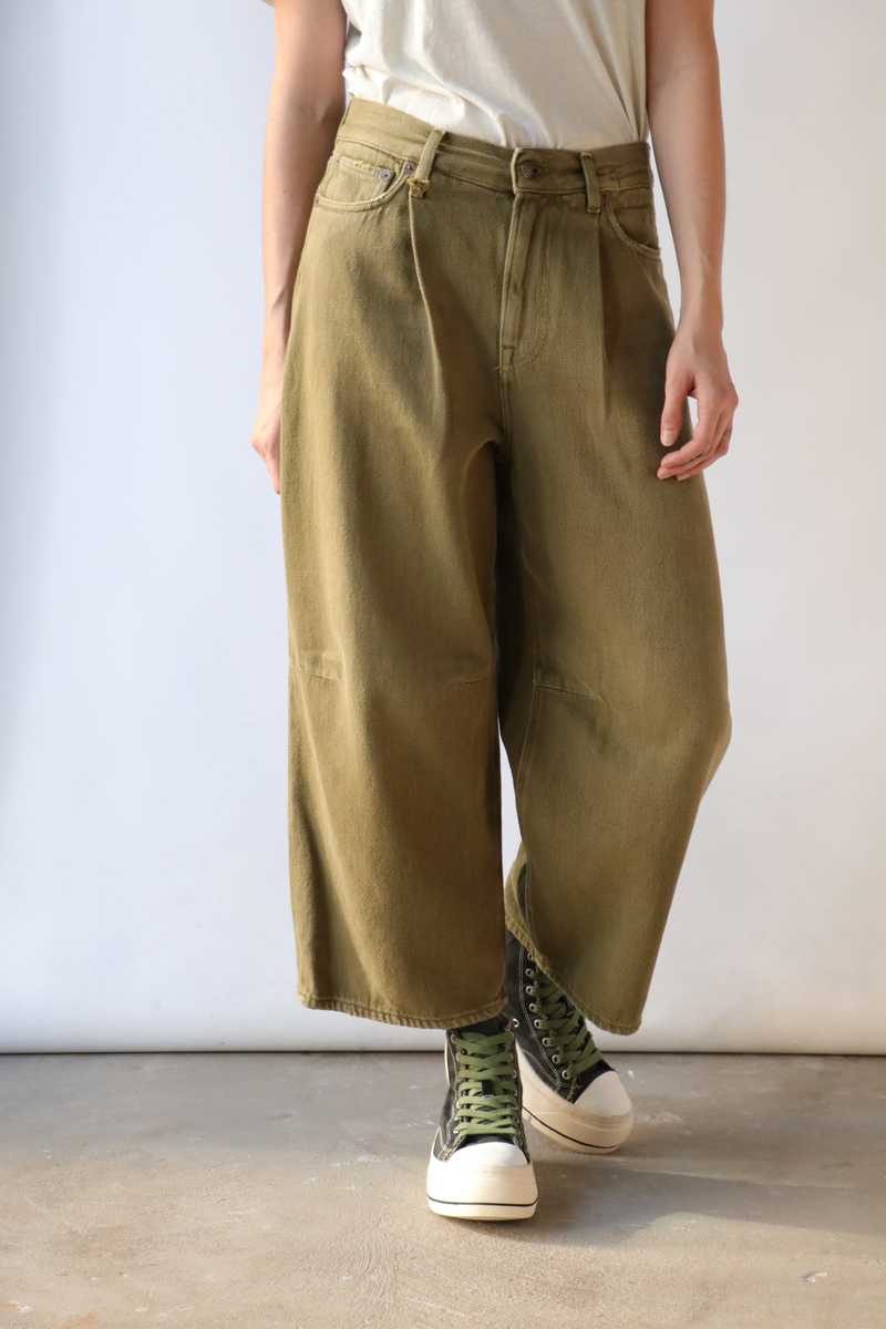 CROP WIDELEG JEAN KOZE OLIVE