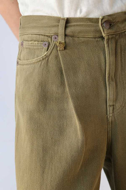 CROP WIDELEG JEAN KOZE OLIVE