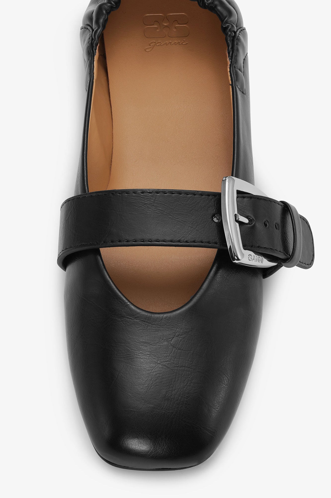 BUTTERFLY STRAP BALLERINA CRINKLE OLEATEX BLACK