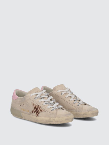 SUPER STAR SUEDE UPPER HORSY ZEBRA PRINTED STAR LEATHER HEEL LAMINATED HALF FOXING SEEDPEARL/BUTTER BROWN ZEBRA/ORCHID PINK