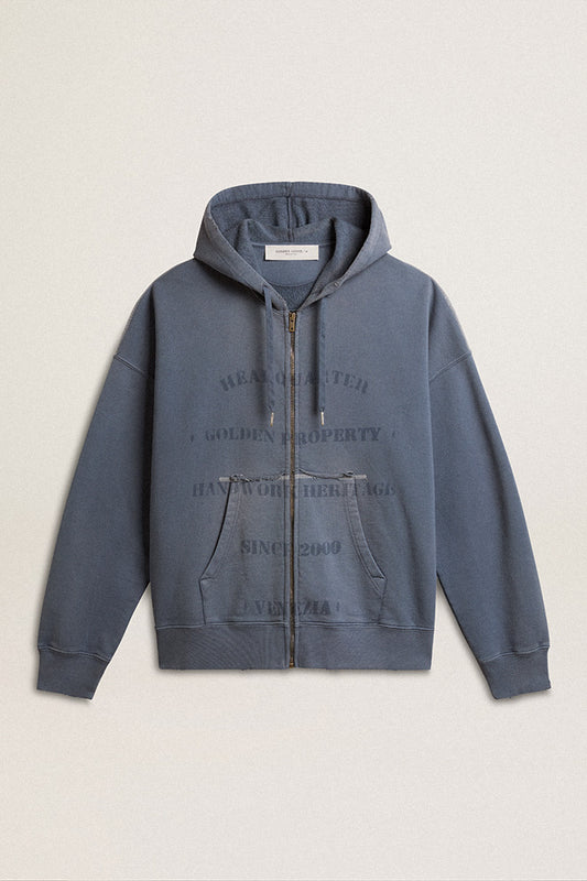 JOURNEY UNISEX ZIP UP HOODIE COTTON SWEATSHIRT BEARING SEA