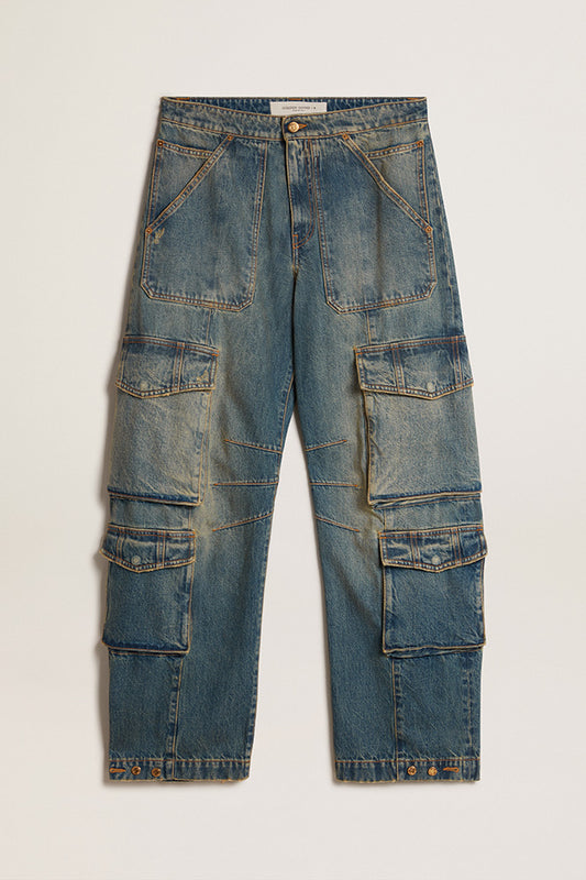 JOURNEY W'S PANT CARGO POCKET MEDIUM DIRTY WASH DISTRESSED BLUE