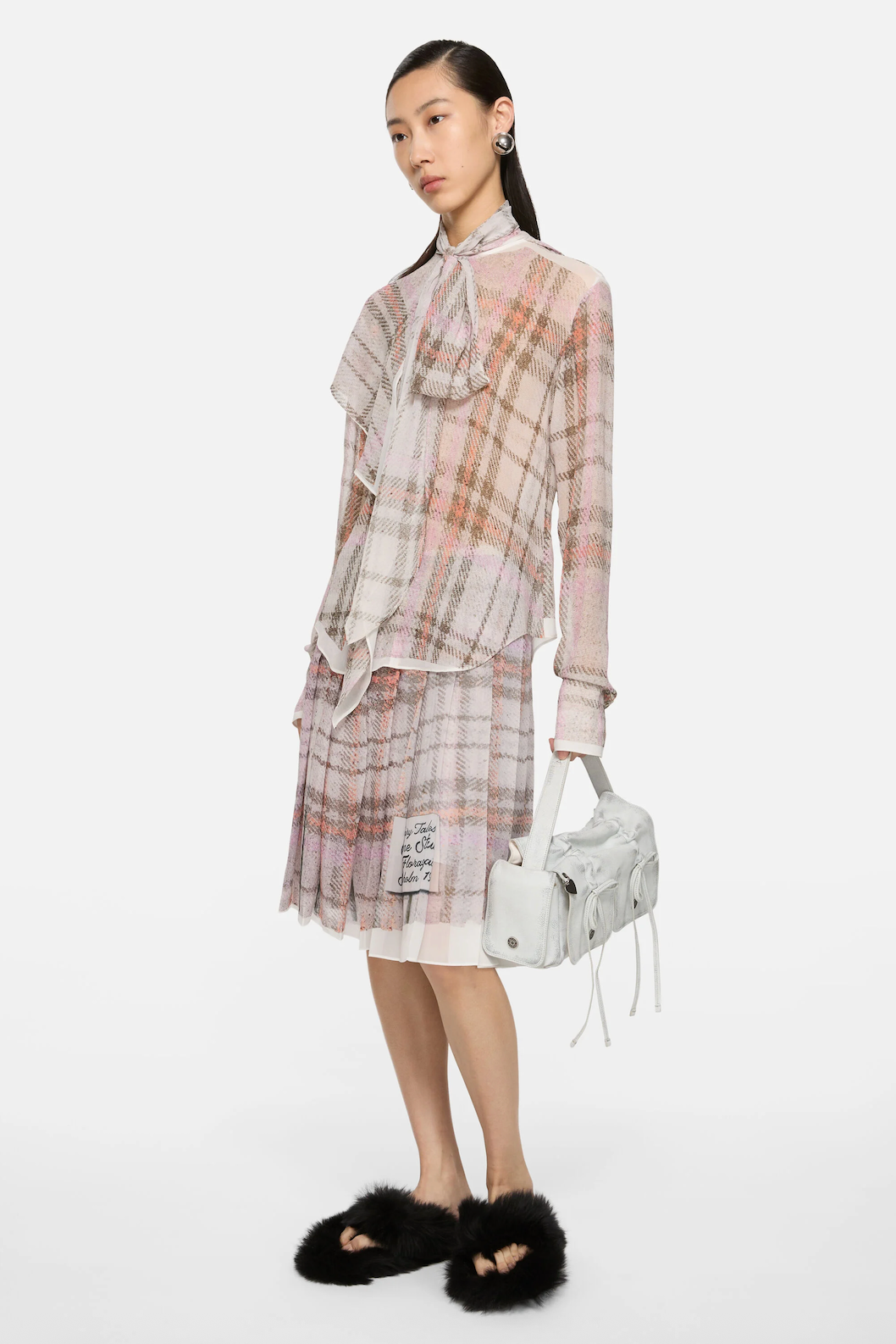 MIDI SKIRTS GREY/PINK