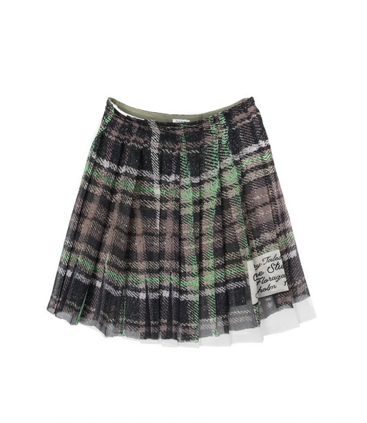 MIDI SKIRTS GREEN/GREY