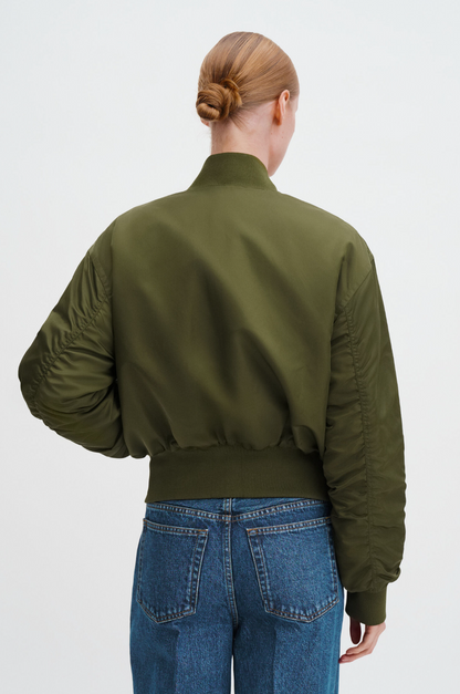 NYLON ZIP JACKET MIDNIGHT GREEN