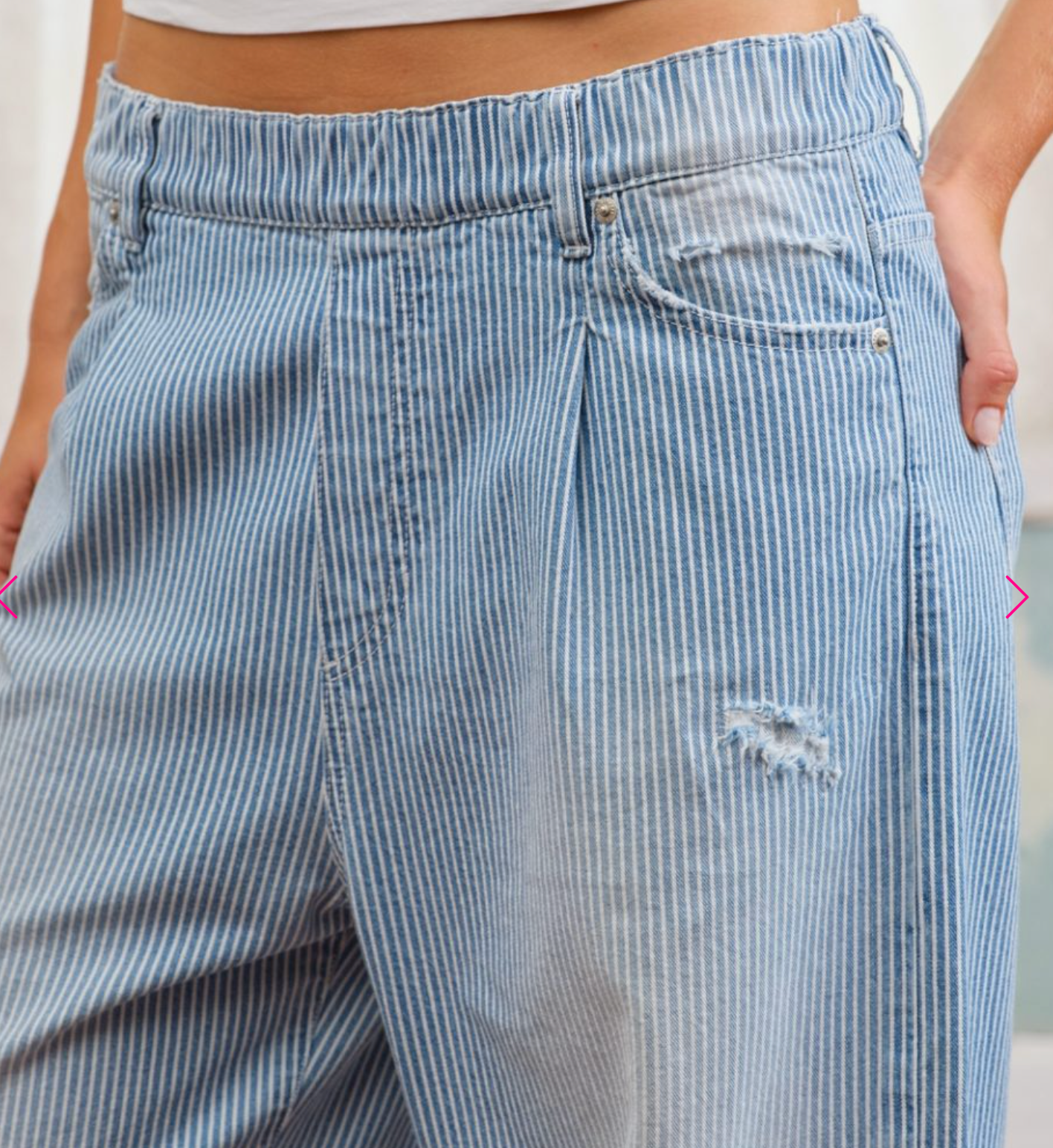 Atlanta Pants Washed Denim Striped