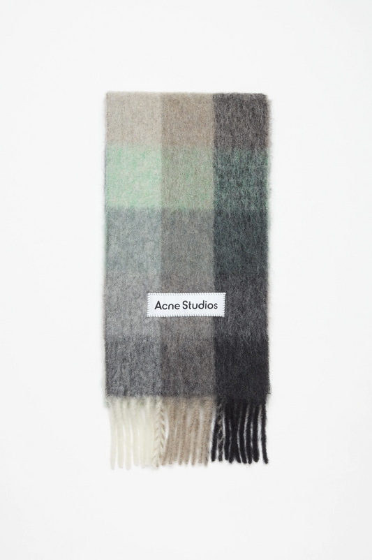 HEAVY SCARF GREEN/GREY/BLACK
