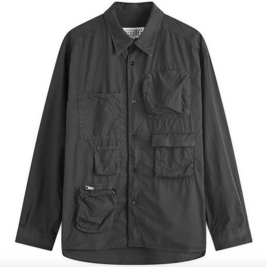 LONG-SLEEVED SHIRT WASHED BLACK MEN