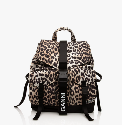 RECYCLED TECH BACKPACK PRINT LEOPARD