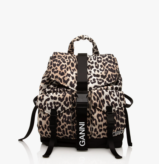 RECYCLED TECH BACKPACK PRINT LEOPARD