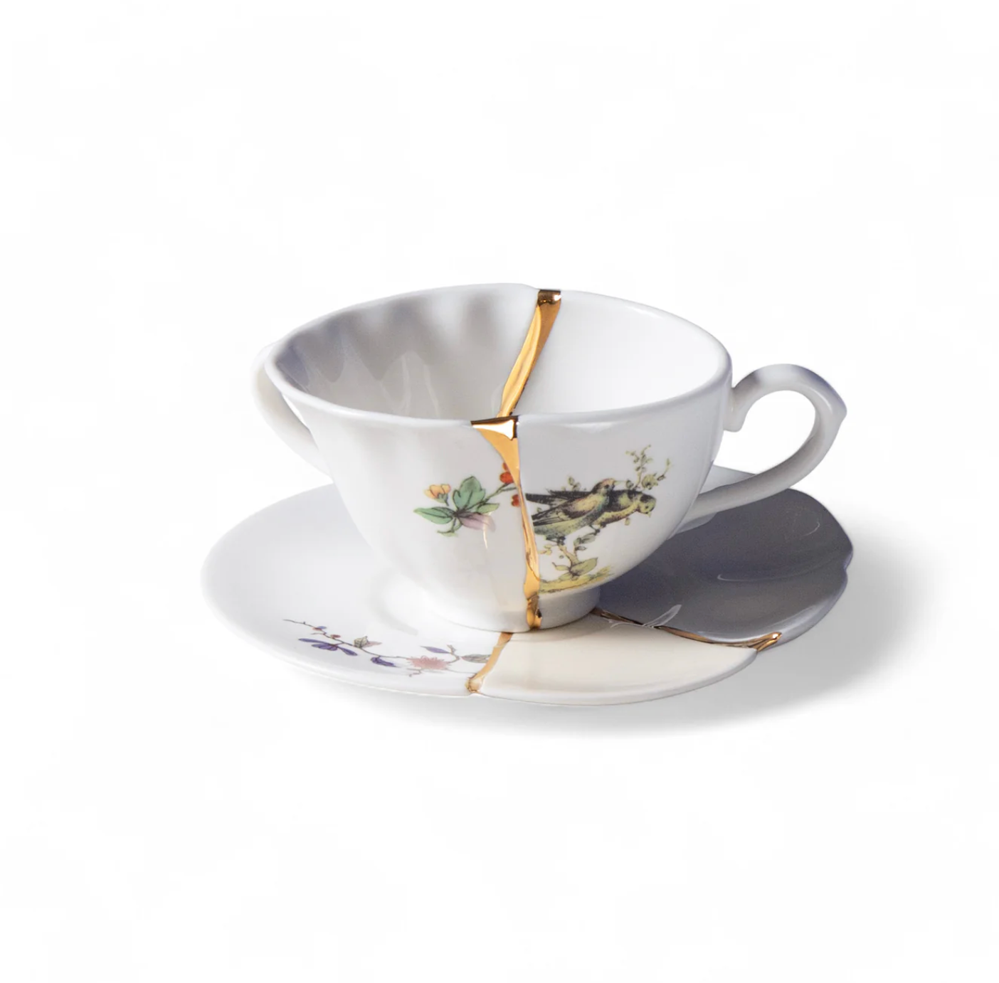Porcelain Tea Cup with Saucer – Gold Detail