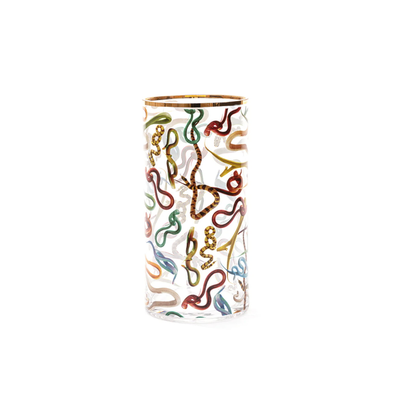 GLASS VASE SNAKES CYLINDRICAL MEDIUM