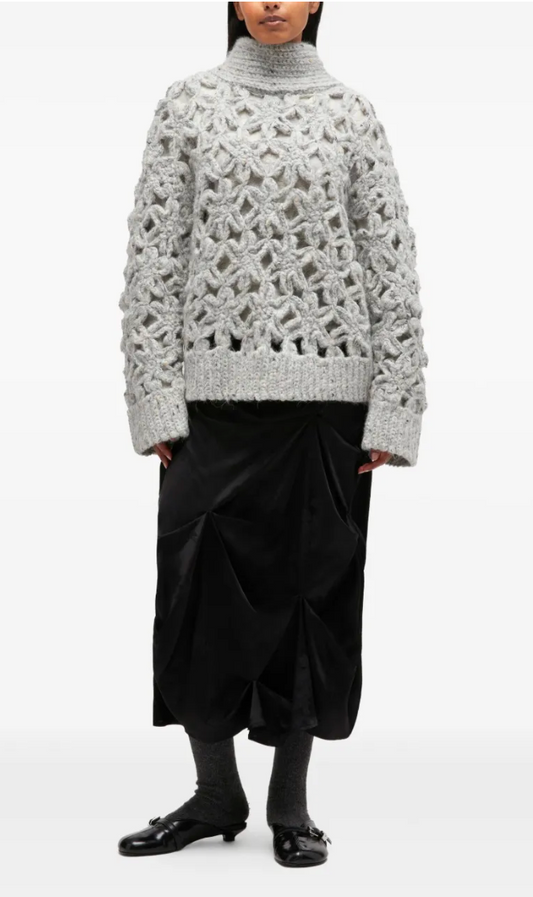 FLOWER CROCHET ALPACA SWEATER PALOMA