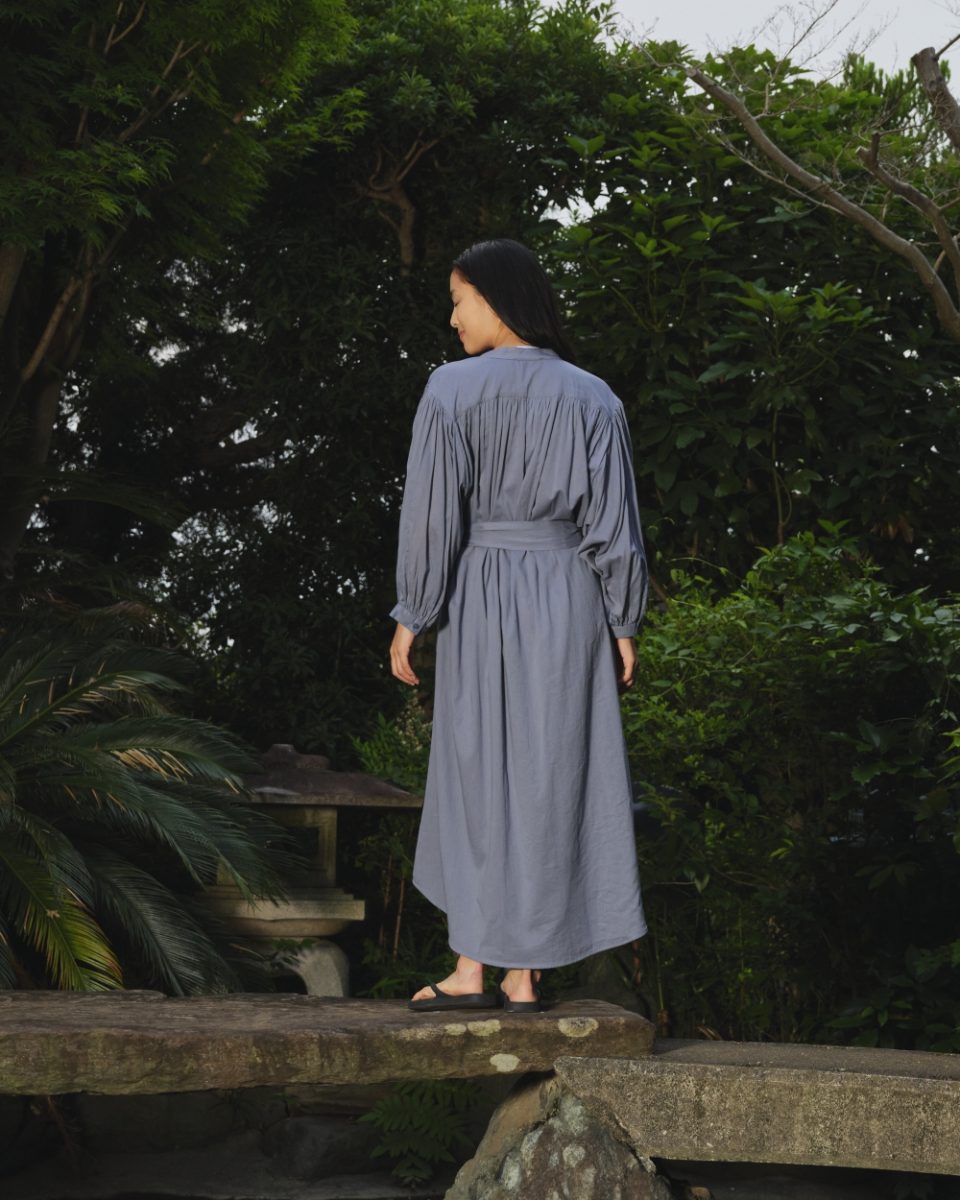 BALLOON DRESS LONG DOUBLE LAYERED ANTRACITE