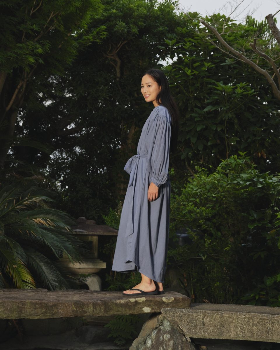 BALLOON DRESS LONG DOUBLE LAYERED ANTRACITE
