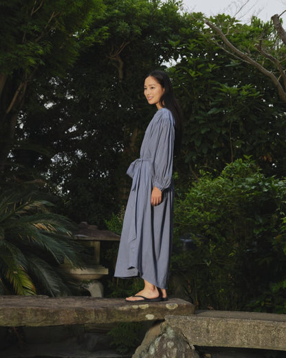 BALLOON DRESS LONG DOUBLE LAYERED ANTRACITE