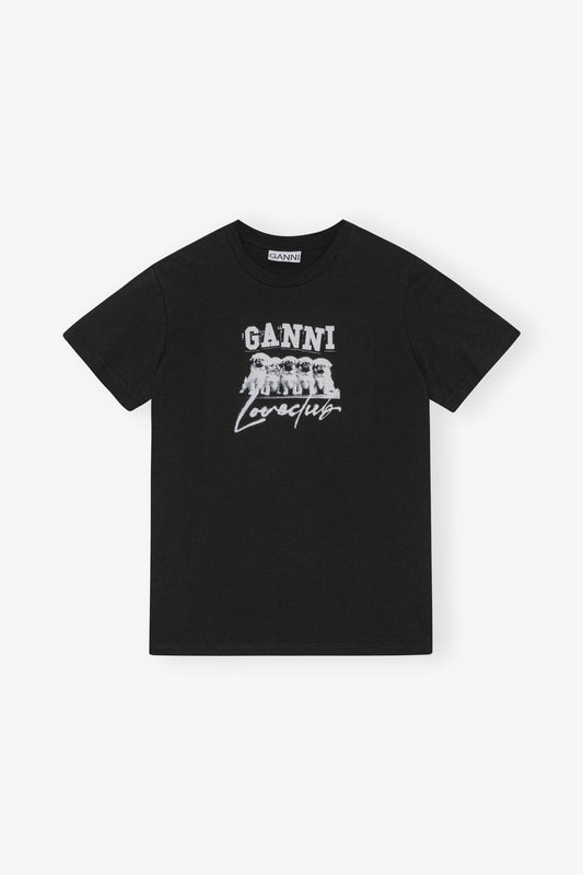 THIN JERSEY PUPPY LOVE RELAXED T-SHIRT BLACK