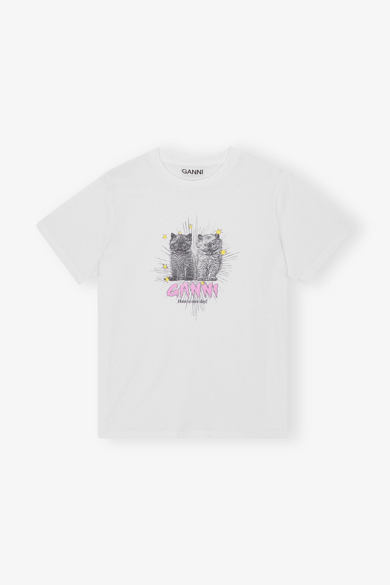 BASIC JERSEY KITTENS RELAXED T-SHIRT BRIGHT WHITE