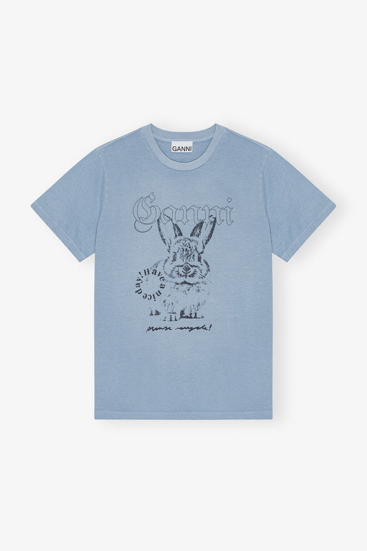 RE-CUT BASIC COTTON JERSEY RELAXED T-SHIRT SOFT CHAMBRAY