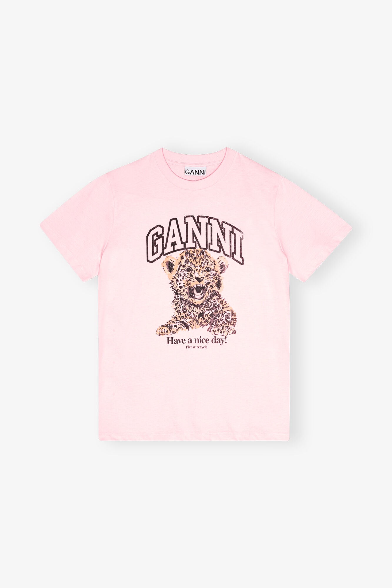 BASIC JERSEY LEOPARD RELAXED T-SHIRT CHALK PINK