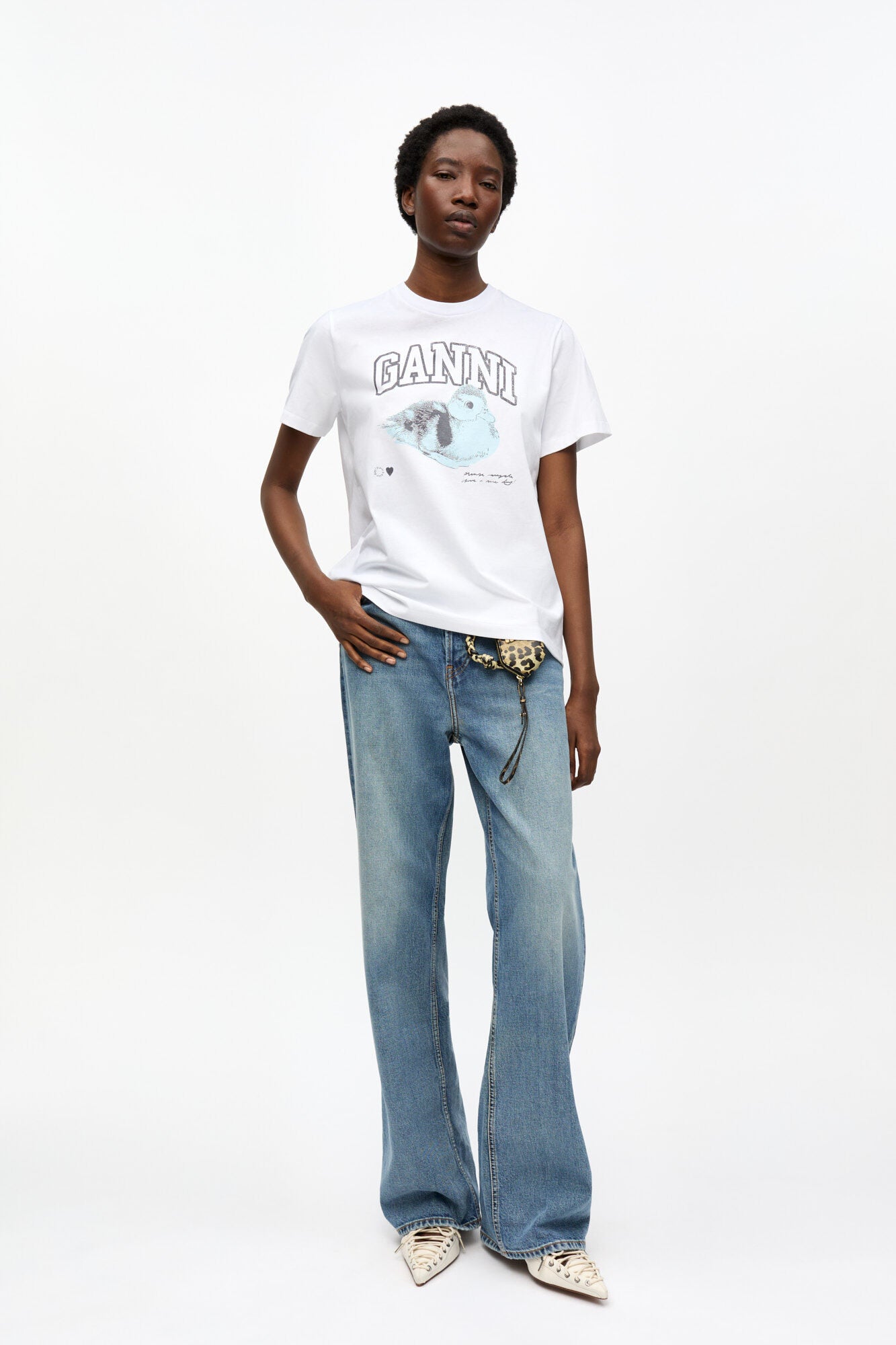BASIC JERSEY DUCKIE RELAXED T-SHIRT BRIGHT WHITE