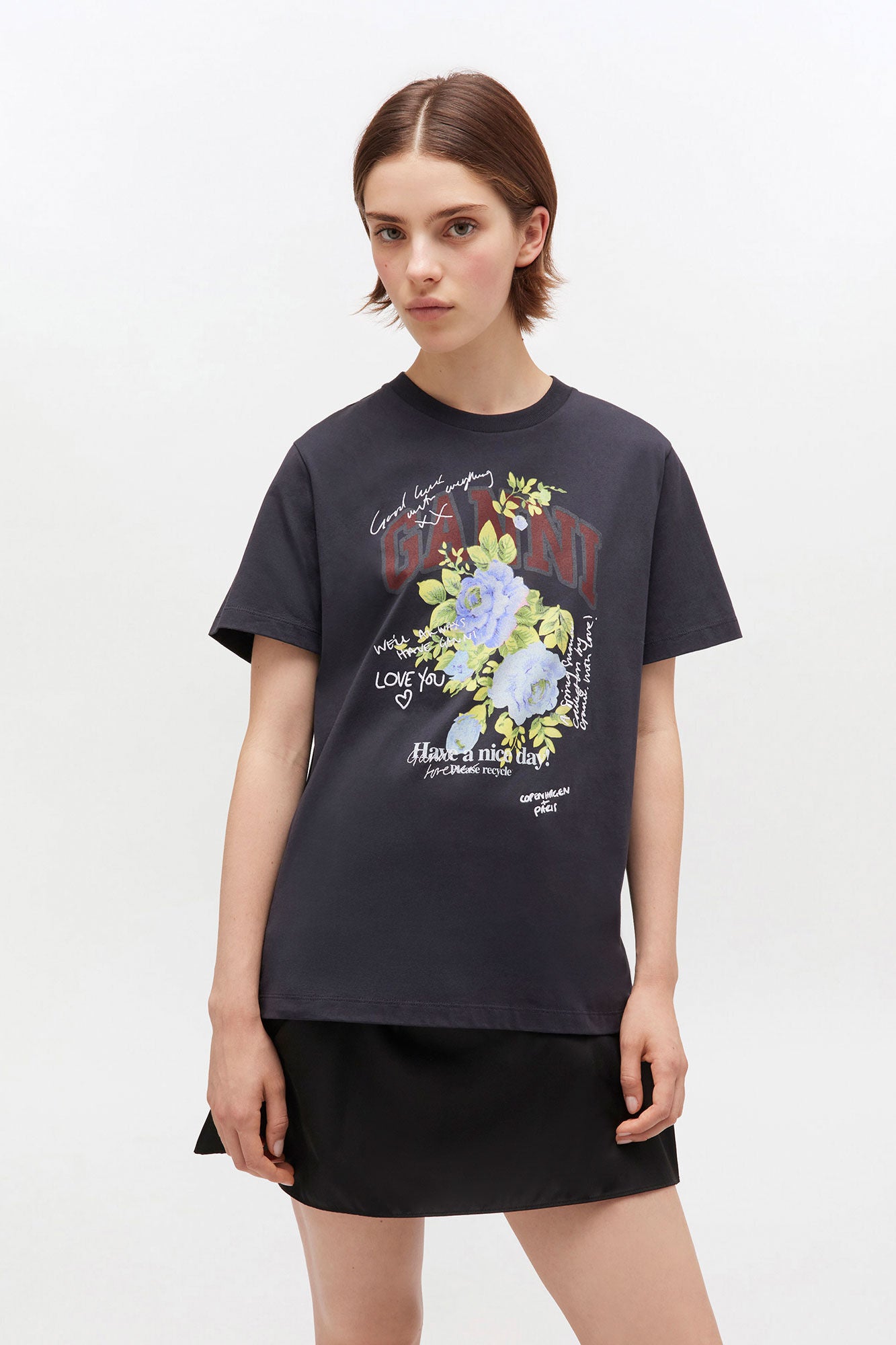 BASIC COTTON JERSEY ROSE T-SHIRT PHANTOM