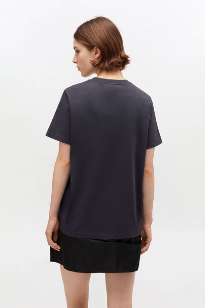 BASIC COTTON JERSEY ROSE T-SHIRT PHANTOM