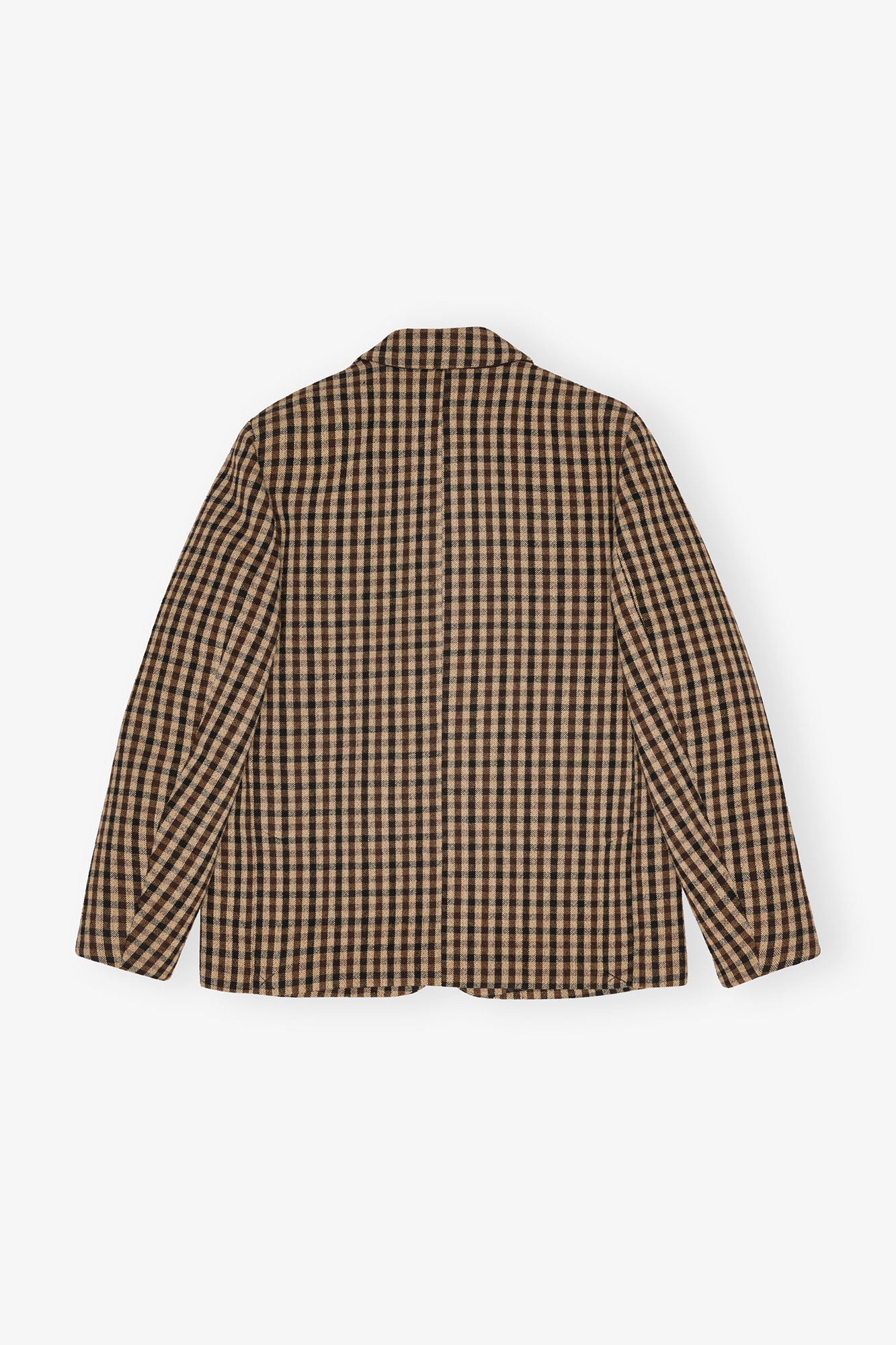 CHECK WOOL MIX OVERSIZED BLAZER CHICORY COFFEE