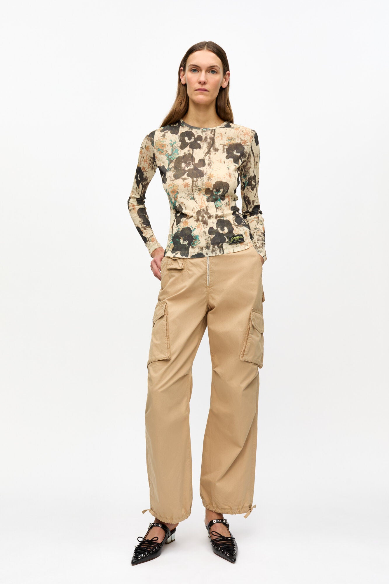 WASHED COTTON TWILL PANTS CARTOUCHE