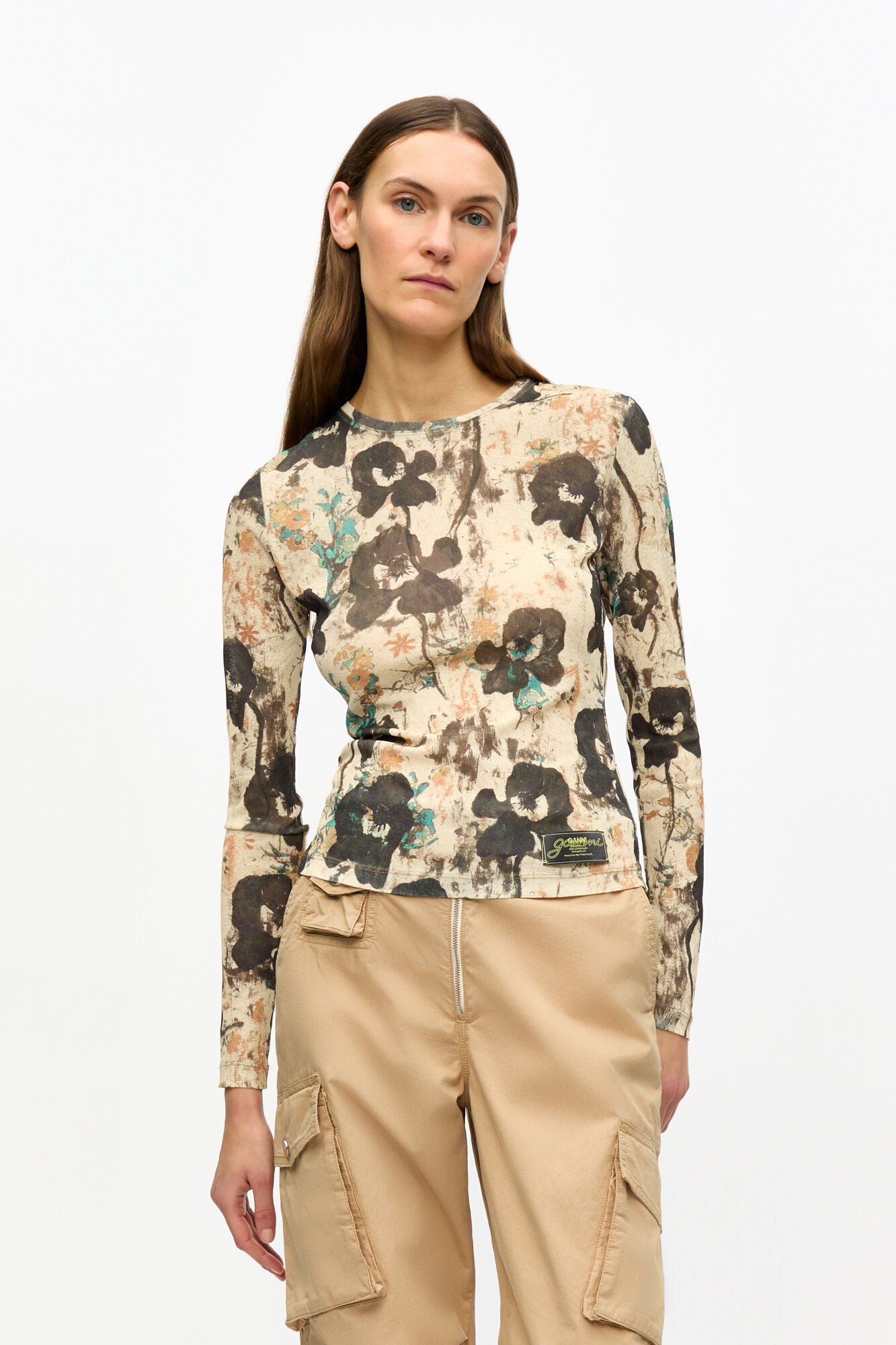WASHED COTTON TWILL PANTS CARTOUCHE