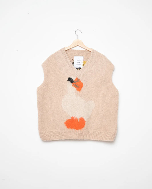 DUCK, PINGUIN HAND KNITTED VEST BEIGE