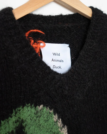 DUCK, PIGEON HAND KNITTED VEST BLACK