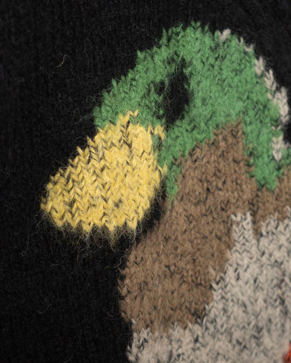 DUCK, PIGEON HAND KNITTED VEST BLACK