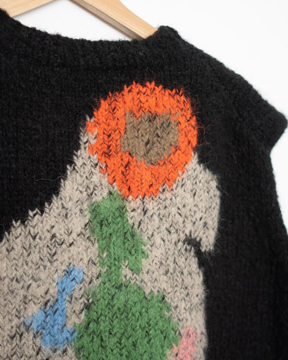 DUCK, PIGEON HAND KNITTED VEST BLACK