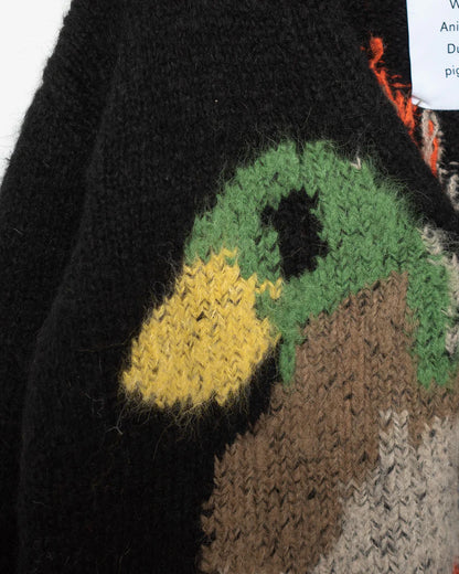 DUCK, PIGEON HAND KNITTED SWEATER BLACK